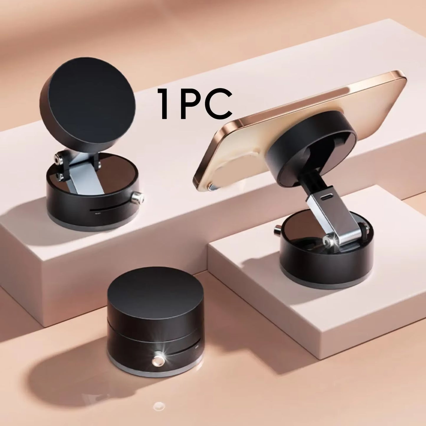 Professional Car Phone Holder with Strong Vacuum Suction Simple Install Adjustable Angle Phone Stand Mount for Vehicle